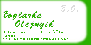 boglarka olejnyik business card